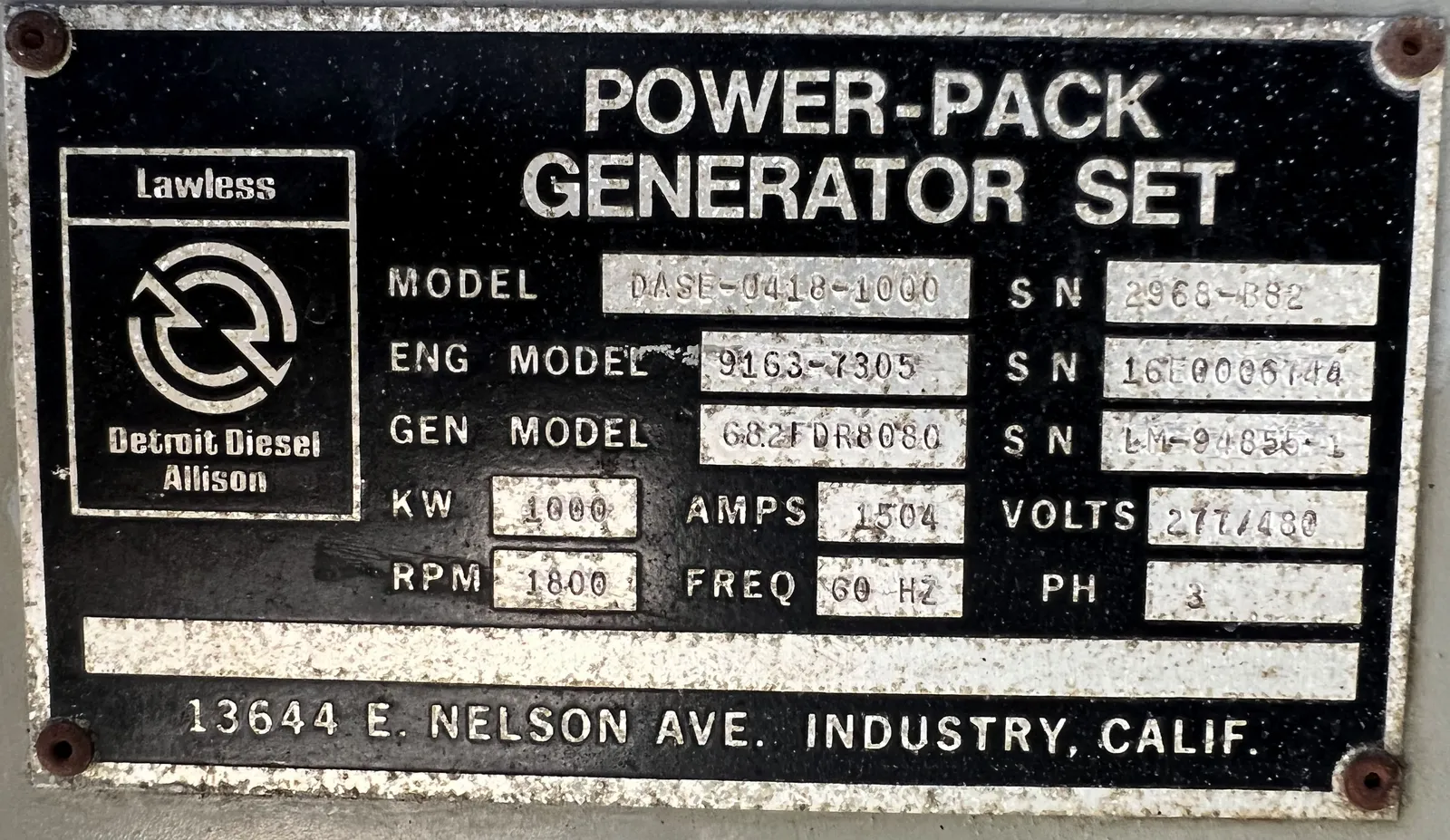 1000kW Detroit Diesel Generator Set #089265 - Image 6