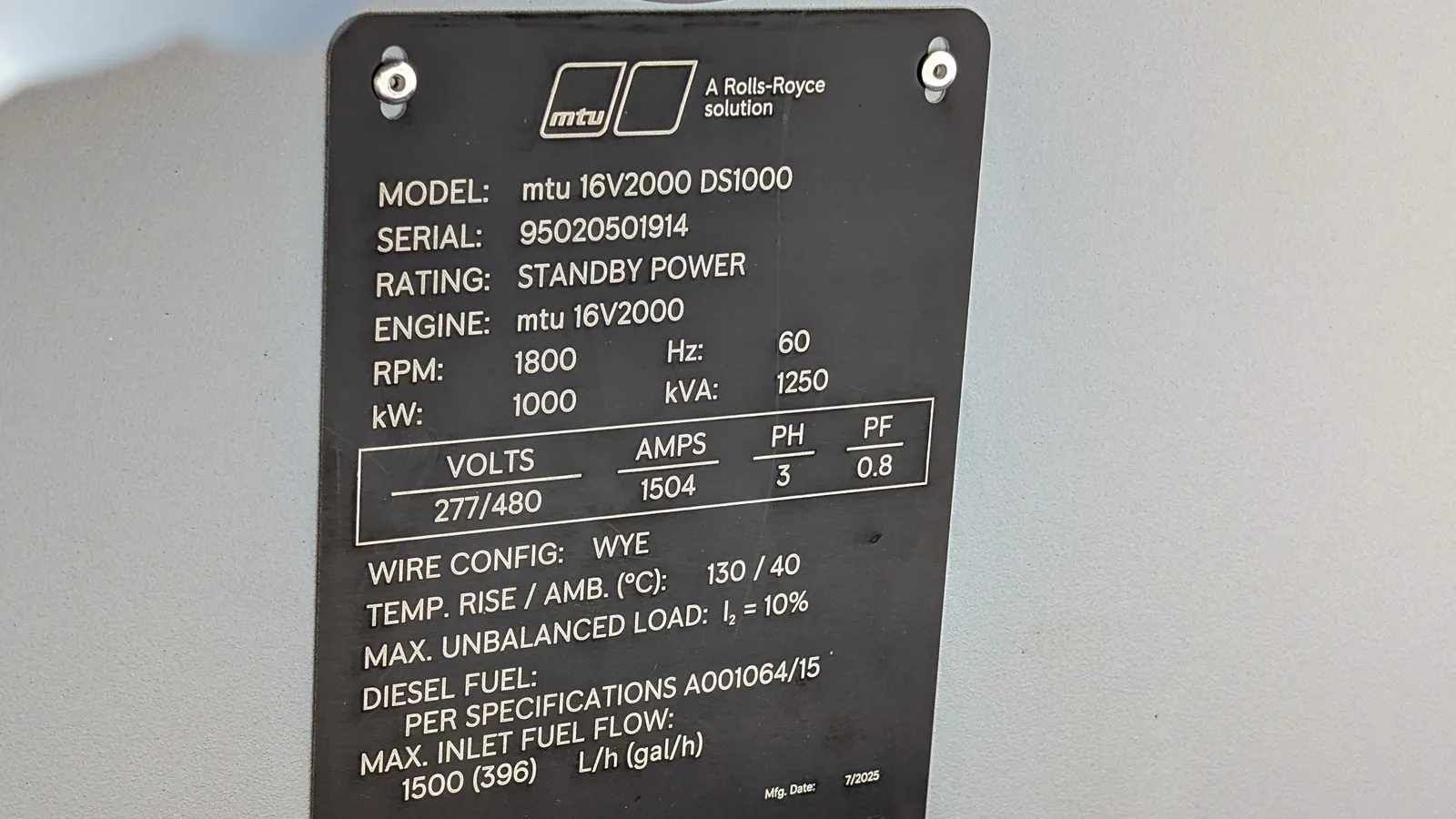 1000kW MTU Diesel Generator Set #090855 - Image 6