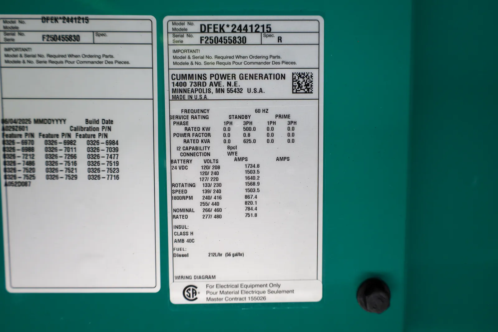 500kW Cummins Diesel Generator Set #091489 - Image 6