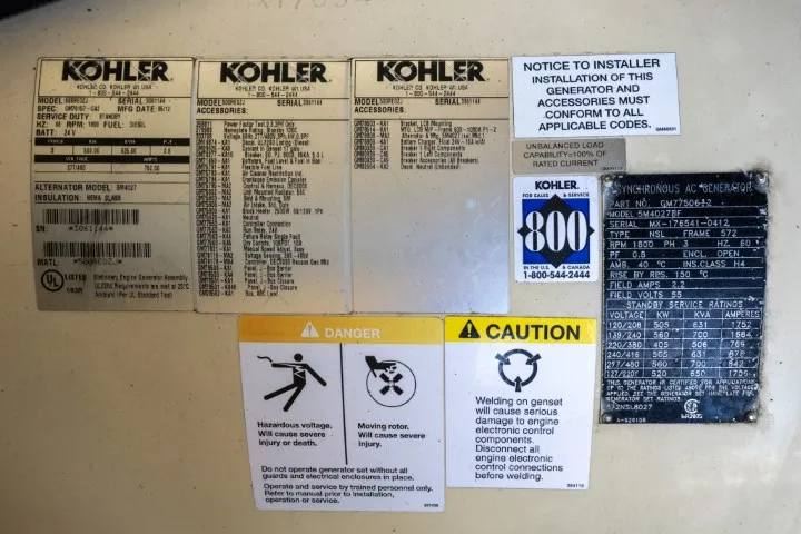 500kW Kohler/Rehlko Diesel Generator Set #090707 - Image 6