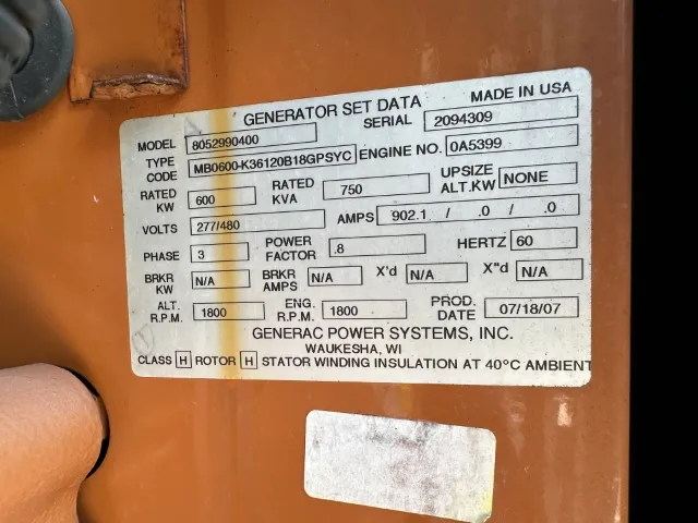 600kW Generac Diesel Generator Set #089719 - Image 6