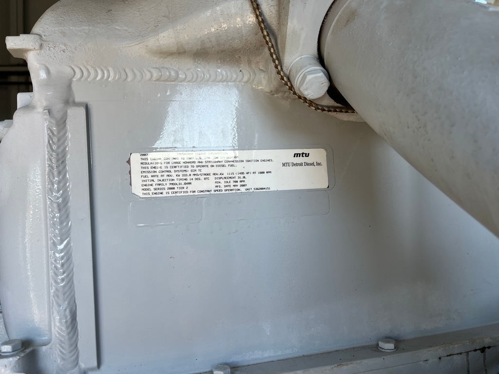 Used MTU 1000DSEC Generator Set – Tier 2 - Image 28